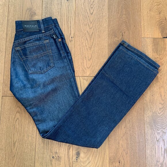 Women's Vintage Y2K David Bitton Buffalo Jeans Shiny Denim Blue Bootcut Size 25 - Picture 12 of 14